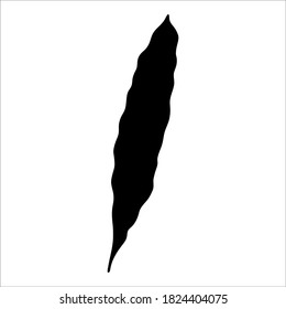 Isolated seaweed silhouette. Isolated objects on white background. Hand-drawn silhouette for game, app, banner, swimming pool, print and kids.