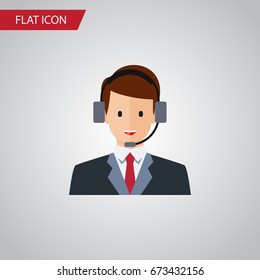 Isolated Secretary Flat Icon. Hotline Vector Element Can Be Used For Secretary, Hotline, Human Design Concept.