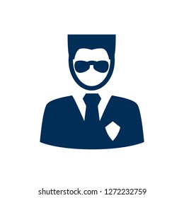 Isolated security icon symbol on clean background. Vector bodyguard element in trendy style.