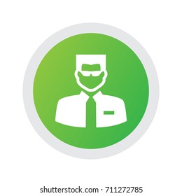 Isolated Security Icon Symbol On Clean Background. Vector Bodyguard Element In Trendy Style.