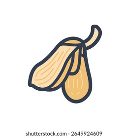 Isolated seedpod shows closed form drawing studio art