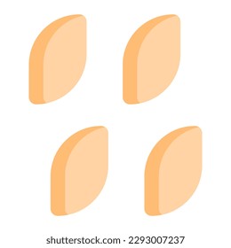 Isolated seeds in flat icon on white background. Farming, gardening, nut, soybean