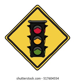 Isolated semaphore road sign design