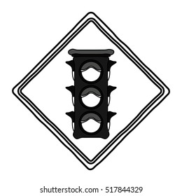 Isolated semaphore road sign design