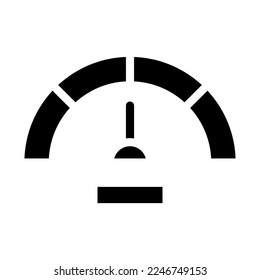 Optimización de seo aislada en el icono de glifo sobre fondo blanco. Velocímetro, potenciación, aceleración, rendimiento web
