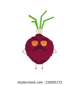 an isolated serious beet on a white background