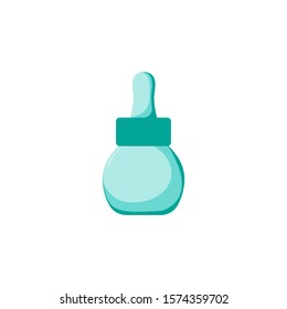 Isolated serum or cream bottle. Cute skincare cosmetics icon in cartoon style. Beauty woman face nature cosmetic vector illustration 