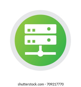 Isolated Server Icon Symbol On Clean Background. Vector Database Element In Trendy Style.
