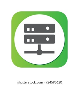 Isolated Server Icon Symbol On Clean Background. Vector Database Element In Trendy Style.