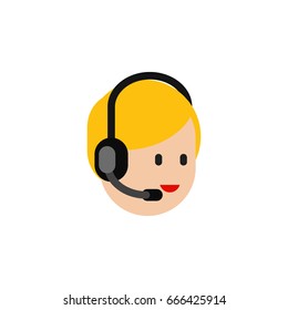 Isolated Service Flat Icon. Call Center Vector Element Can Be Used For Call, Center, Service Design Concept.