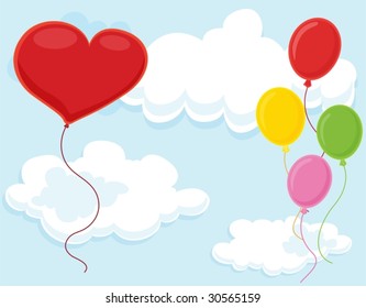 isolated set of balloons on white