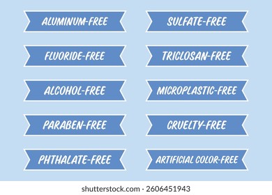 Isolated set of blue Labels templates