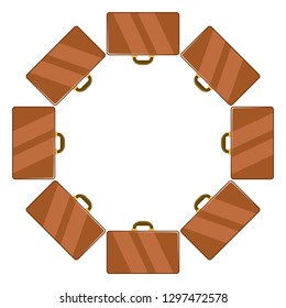 Isolated set of briefcases. Vector illustration design
