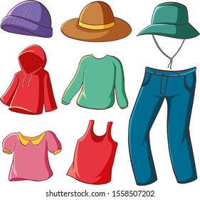 Isolated set of clothes illustration