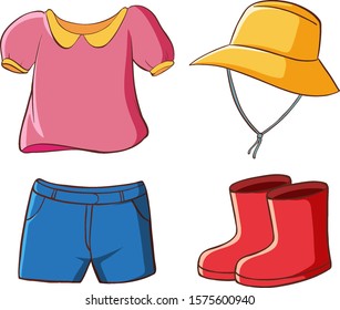 Isolated set of clothes illustration