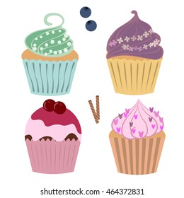 isolated set of cupcakes 