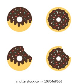 Isolated set of delicious donut
