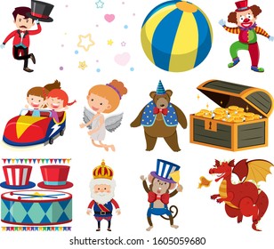 Isolated set of different characters illustration