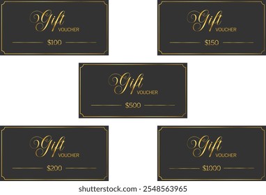 Conjunto isolado de vales-presente elegantes