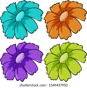Isolated set of flowers illustration