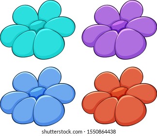 Isolated set of flowers illustration