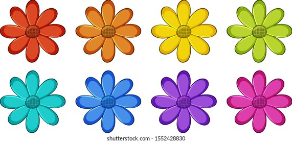 Isolated set of flowers illustration