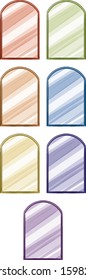 Isolated set of mirrors in many color illustration