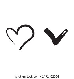 Isolated set of a monochrome heart. Lovely black and white hand drawn digital design. Wallpaper representing love and affection.