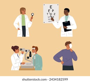 Isolierter Satz von Ophthalmologen unter Verwendung klinischer Ophthalmologie-Werkzeuge