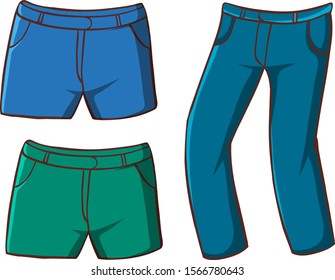 Ilustración de conjunto aislado de pantalones