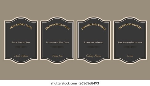 Isolated set of Premium Black label template