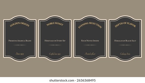 Isolated set of Premium Black label template