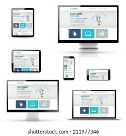 Isolated Set of Responsive Website Designs in Electronic Devices