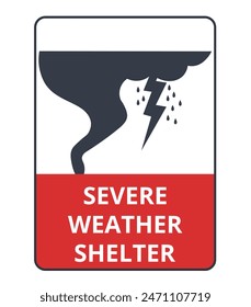 Isolated severe weather shelter sign 
