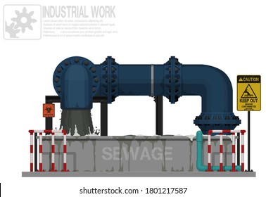 Isolated sewage treatment basin on white background
