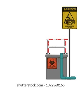 Isolated sewage treatment pool on white background