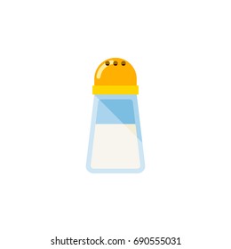Isolated Shaker Flat Icon. Spicy Vector Element Can Be Used For Spicy, Shaker, Salt Design Concept.