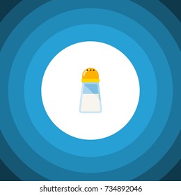 Isolated Shaker Flat Icon. Spicy Vector Element Can Be Used For Spicy, Shaker, Salt Design Concept.