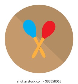 Isolated shakers on a colored button on a white background
