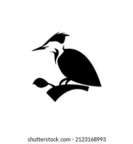 isolated shape bird woodpecker with branch logo design, vector graphic symbol icon illustration creative idea