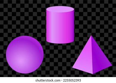 Isolated shape with purple gradient color. Abstract 3d