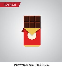 Isolated Shaped Box Flat Icon. Chocolate Bar Vector Element Can Be Used For Chocolate, Shaped, Box Design Concept.