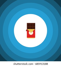 Isolated Shaped Box Flat Icon. Chocolate Bar Vector Element Can Be Used For Chocolate, Shaped, Box Design Concept.