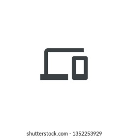 Isolated Share Screen to Mobile Phone  Icon Vector