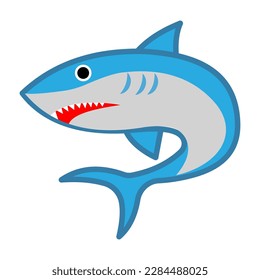 Isolated Shark Animal Vector Icon, Emoji, Emoticon