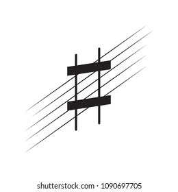 Isolated sharp key signature on a pentagram