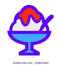 Isolated Shaved Ice Vector Icon, Emoji, Emoticon