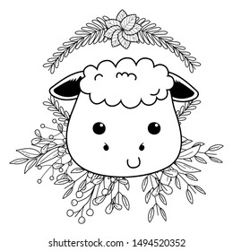 Isolated sheep cartoon vector design