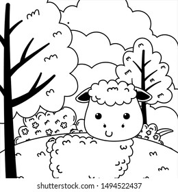 Isolated sheep cartoon vector design