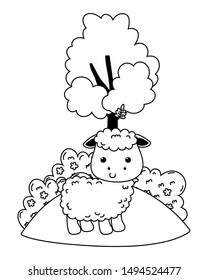 Isolated sheep cartoon vector design